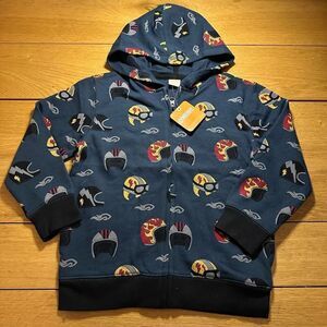 NWT Gymboree motorcycle zip up hoodie navy small 5/6